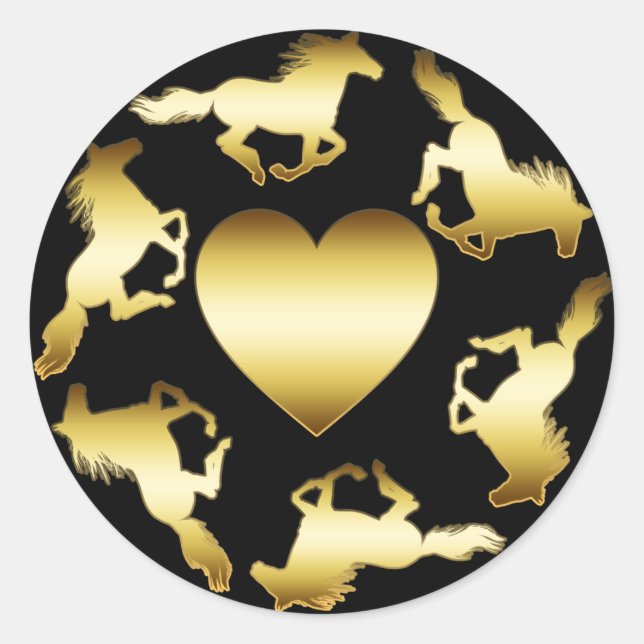 GOLD HORSES RING RUNDER AUFKLEBER (Vorderseite)