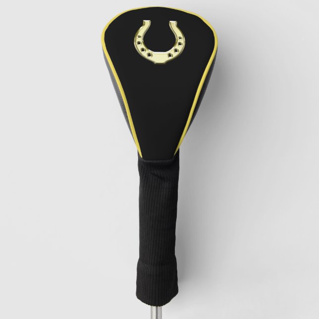 Gold Horseshoe Golf Headcover (Vorderseite)