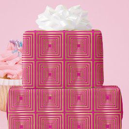 Gold Hot Roink Girl luxuriöses Wrapping Paper Geschenkpapier