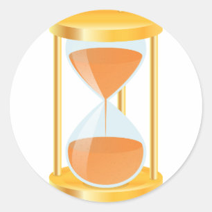 Gold Hourglass-Aufkleber Runder Aufkleber
