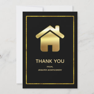 Gold House Symbol Real Anwesen Design Vielen Dank Dankeskarte