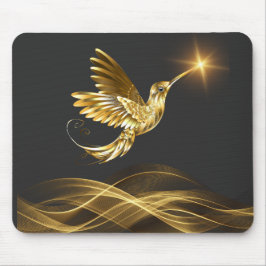 Gold Hummingbird Mouse Pad Mousepad