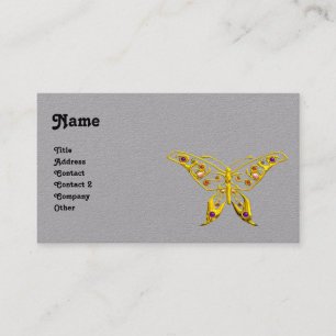 GOLD HYPER BUTTERFLY Graues Papier Visitenkarte