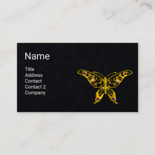 GOLD HYPER BUTTERFLY JEWEL ,GEMSTONEN Black Paper Visitenkarte