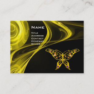 GOLD HYPER BUTTERFLY JEWEL Yellow Black Fraktal Visitenkarte