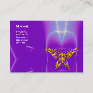 GOLD HYPER BUTTERFLY Lila Ultra Violet Lights Visitenkarte