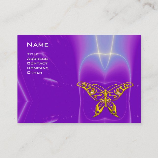 GOLD HYPER BUTTERFLY Lila Ultra Violet Lights Visitenkarte (Vorderseite)