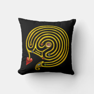 GOLD HYPER LABYRINTH, Black Kissen