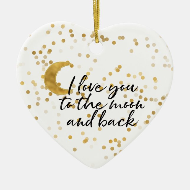Gold I Liebe Keramikornament (Vorne)