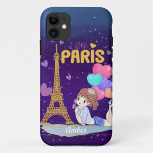 Gold I Liebe Paris Eiffelturm          Case-Mate iPhone Hülle
