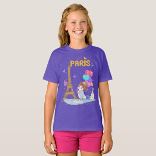 Gold I Liebe Paris Eiffelturm T-Shirt