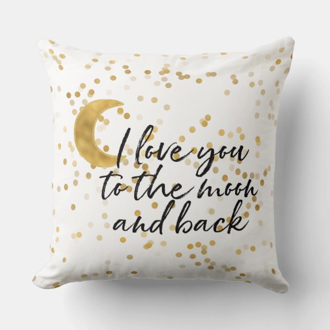 Gold I Liebe Sie zum Mondfisch Kissen (Vorderseite)