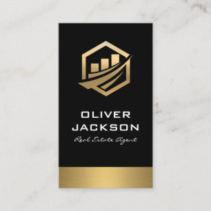 Gold Icon Real Anwesen Lux Gold Trimm Visitenkarte