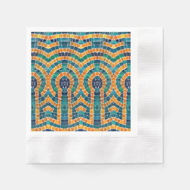 GOLD ICONS MOSAIC Cocktail Papier Napkins Serviette (Vorderseite)