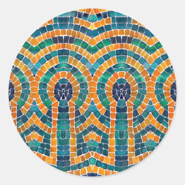 GOLD ICONS MOSAIC Large Round Stickers (Vorderseite)