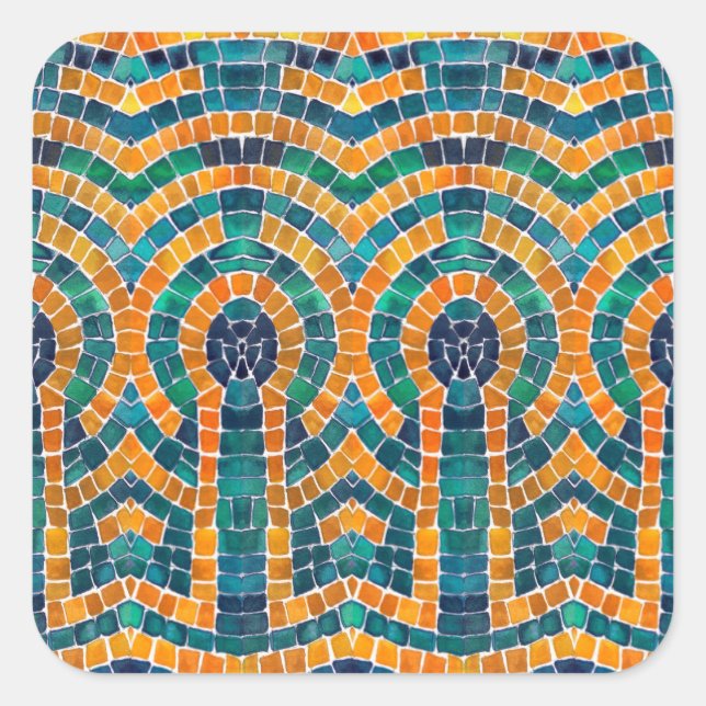 GOLD ICONS MOSAIC Large Square Stickers (Vorderseite)