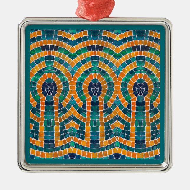 GOLD ICONS MOSAIC Premium Square Ornament (Vorne)