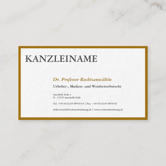 Gold-ID-Karten Visitenkarte (Vorderseite)