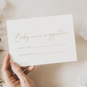 Gold Idyllic Baby Name Suggestions Card