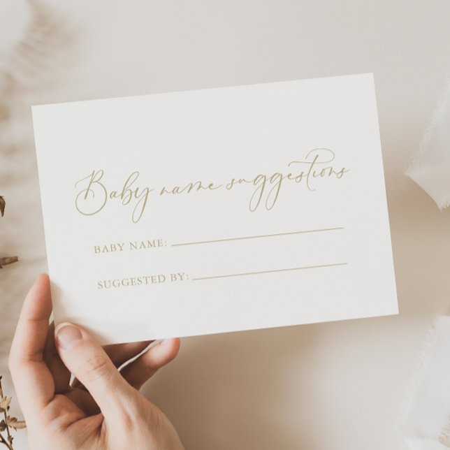 Gold Idyllic Baby Name Suggestions Card (Von Creator hochgeladen)