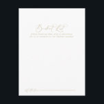 Gold Idyllic Calligraphy Wedelbuchkarten Postkarte<br><div class="desc">Diese vergoldeten,  idyllisch kalligraphischen Eimerkarten sind die ideale Gelegenheit für einen rustikalen Hochzeitsempfang oder ein Brautparty. Das einfache und elegante Design zeichnet sich durch klassische und extravagante Schriftzeichen in Gold aus. Ändern Sie den Wortlaut in Anzug jedes Lebensereignisses. Das Schild der Schaufelliste wird separat verkauft.</div>