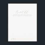 Gold Idyllic Calligraphy Wedelbuchkarten Postkarte<br><div class="desc">Diese vergoldeten,  idyllisch kalligraphischen Eimerkarten sind die ideale Gelegenheit für einen rustikalen Hochzeitsempfang oder ein Brautparty. Das einfache und elegante Design zeichnet sich durch klassische und extravagante Schriftzeichen in Gold aus. Ändern Sie den Wortlaut in Anzug jedes Lebensereignisses. Das Schild der Schaufelliste wird separat verkauft.</div>