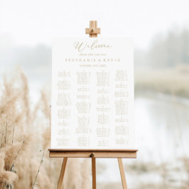 Gold Idyllic Stylish Alphabetisches Seating Chart Poster