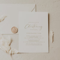 Gold Idyllic Stylish Calligraphy Christening