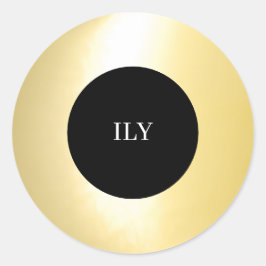 Gold "ILY" Runder Aufkleber