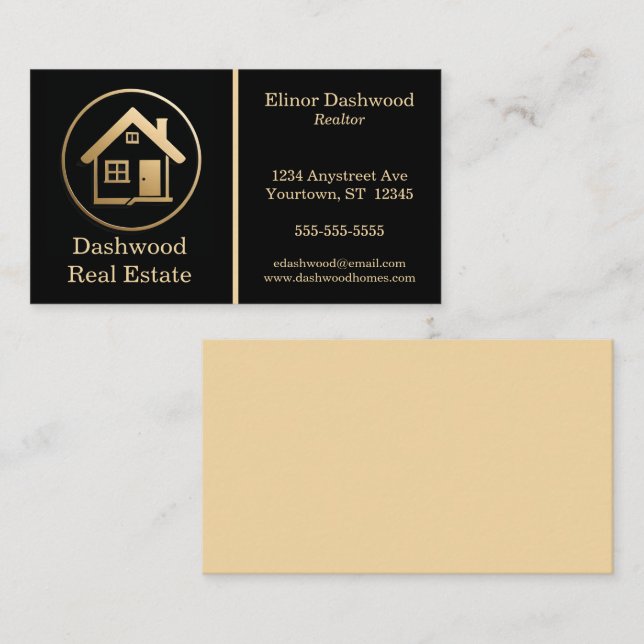 Gold im Real Anwesen von Black Luxury Visitenkarte (Vorne/Hinten)