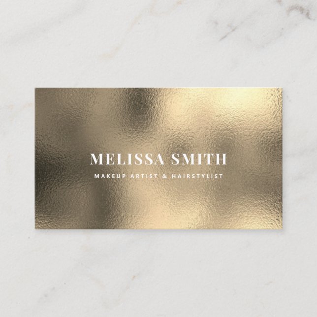 Gold-Imitat-Folie mit elegantem minimalistischem D Terminkarte (Vorderseite)