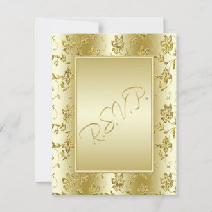 Gold-IMITAT Glitzer-Antwort-Karte RSVP Karte