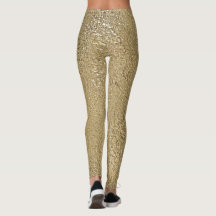 Gold-Imitat Metallische Leggings