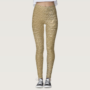 Gold-Imitat Schimmermatt-Leggings, texturiert Leggings
