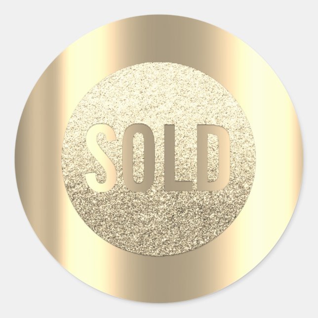 Gold-Imitat-Verkauf Metallic Ombre Anwesen Agent Runder Aufkleber (Vorderseite)