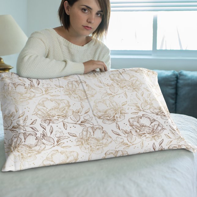 Gold Imitate Elegante handgezeichnete Florals Hoch Kissenbezug (Von Creator hochgeladen)