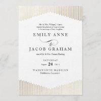 Gold Imitate Foil Angles Art Deco Hochzeit Einladu