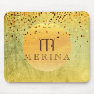 Gold Imitate Foil Confetti Glitzer Moon Persönlich Mousepad