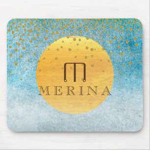 Gold Imitate Foil Confetti Glitzer Moon Persönlich Mousepad