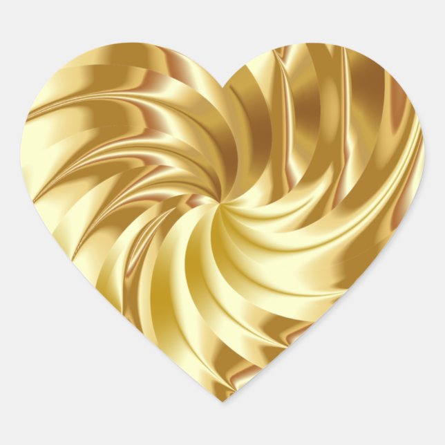 GOLD-Imitate Foil Heart Stickers (Vorderseite)