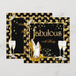 Gold Imitate Foil Polka Dots Fabulous High Heel Pa Einladung
