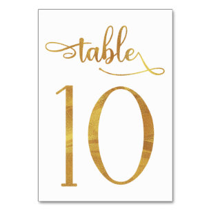 Gold Imitate Folie 3,5 x 5 Tischnummer   Tabelle 1