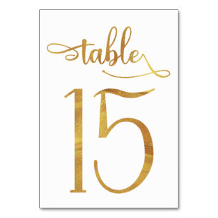 Gold Imitate Folie 3,5 x 5 Tischnummer   Tabelle 1