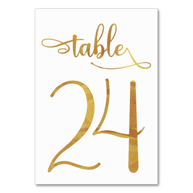 Gold Imitate Folie 3,5 x 5 Tischnummer | Tabelle 2 (Rückseite)