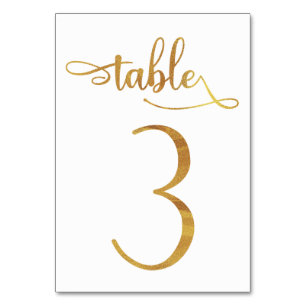 Gold-Imitate-Folie 3,5 x 5 Tischnummer Tabelle 3