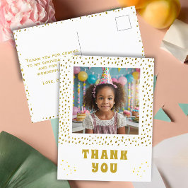 Gold Imitate Glitzer Birthday Girl Foto Vielen Dan Postkarte