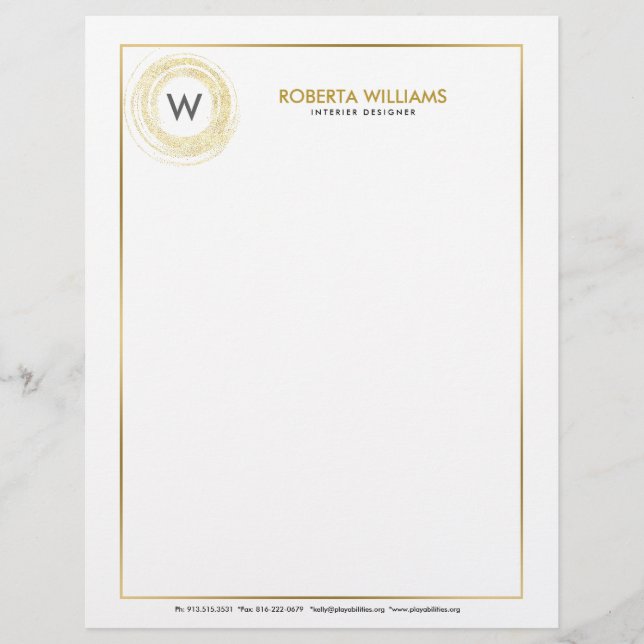 Gold Imitate Glitzer Circle Logo Briefbogen (Vorderseite)