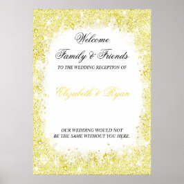Gold, Imitate Glitzer, Custom, Wedding Welcome Poster