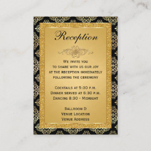 Gold IMITATE Glitzer Damask, Scroll Umschließungsk Begleitkarte