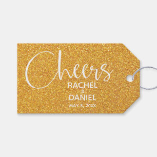 Gold Imitate Glitzer Gastgeschenk Hochzeit Geschenkanhänger